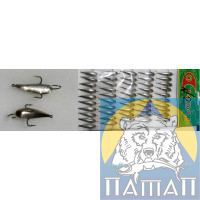 Блесна зимняя с 3 кр. никель № 02 (50/уп ц/шт) Милдас