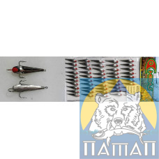 Блесна зимняя с 3 кр. никель № 12 (50/уп ц/шт) Милдас