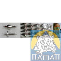 Блесна зимняя с 3 кр. никель № 15 (50/уп ц/шт) Милдас