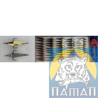 Блесна зимняя с 3 кр. латунь № 07 (50/уп ц/шт) Милдас
